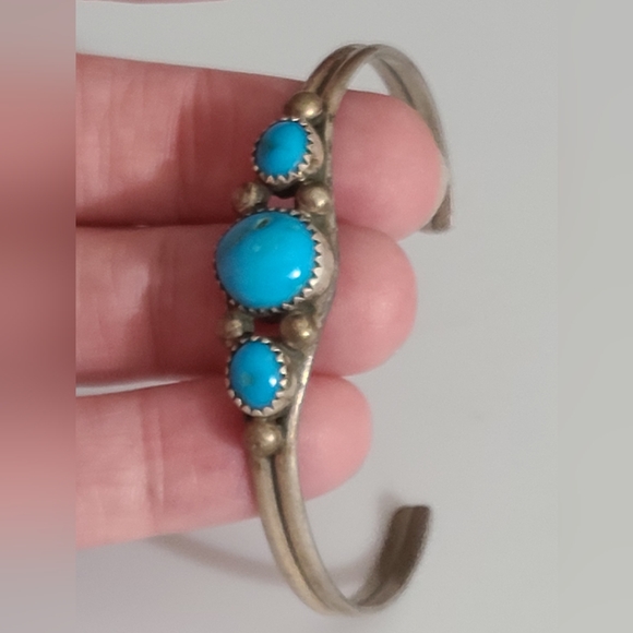 Vintage navajo Patrick Yazzie PY turquoise sterling silver 11g estate native NA - Picture 12 of 16